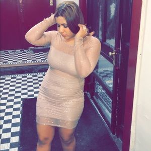 Back on sale! Gold glitter mini dress